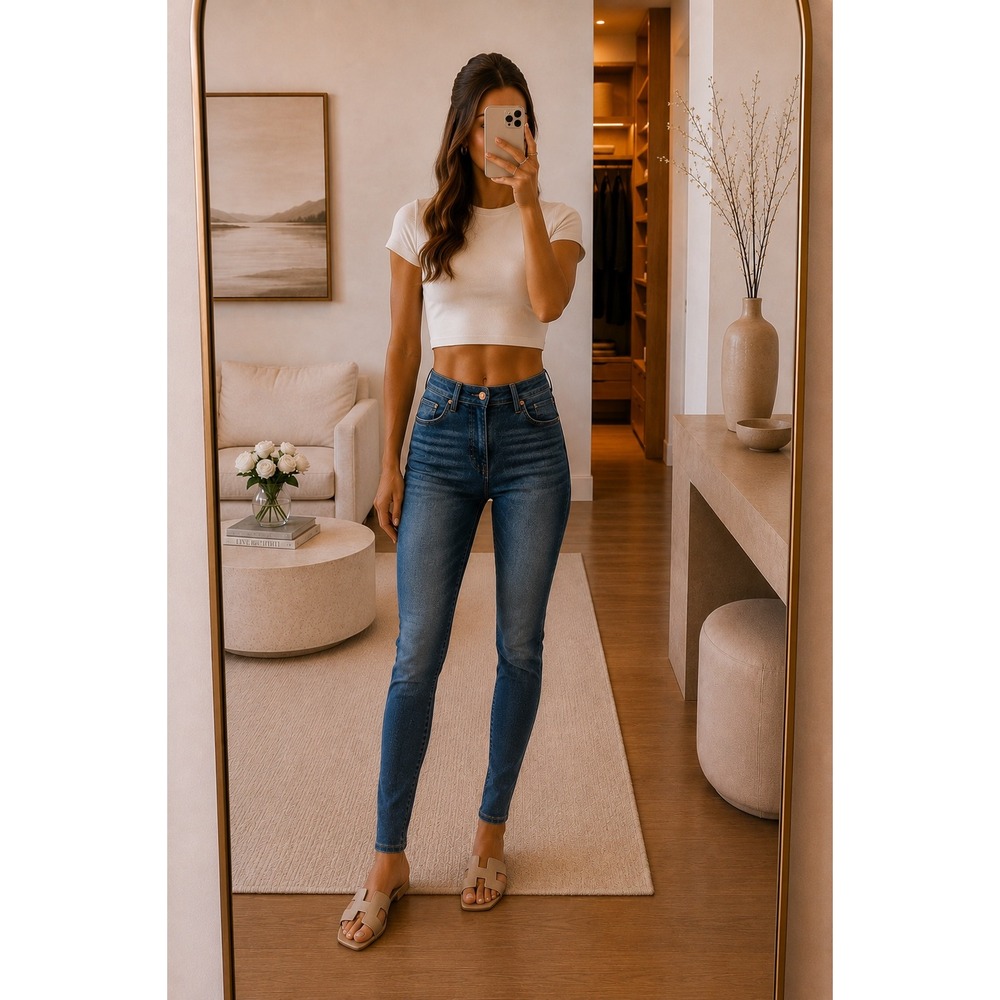 Madewell 8" Skinny Jeans Blue Medium Wash Size 29 - Picture 1 of 5